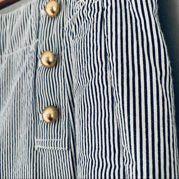 J. Crew Teddie Striped Cropped Sailor Inspired Kick Pant Size 10 - Picture 4 of 14